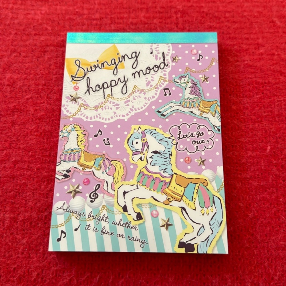 NWT Daisy Japan Carousel Horse Memo Pad